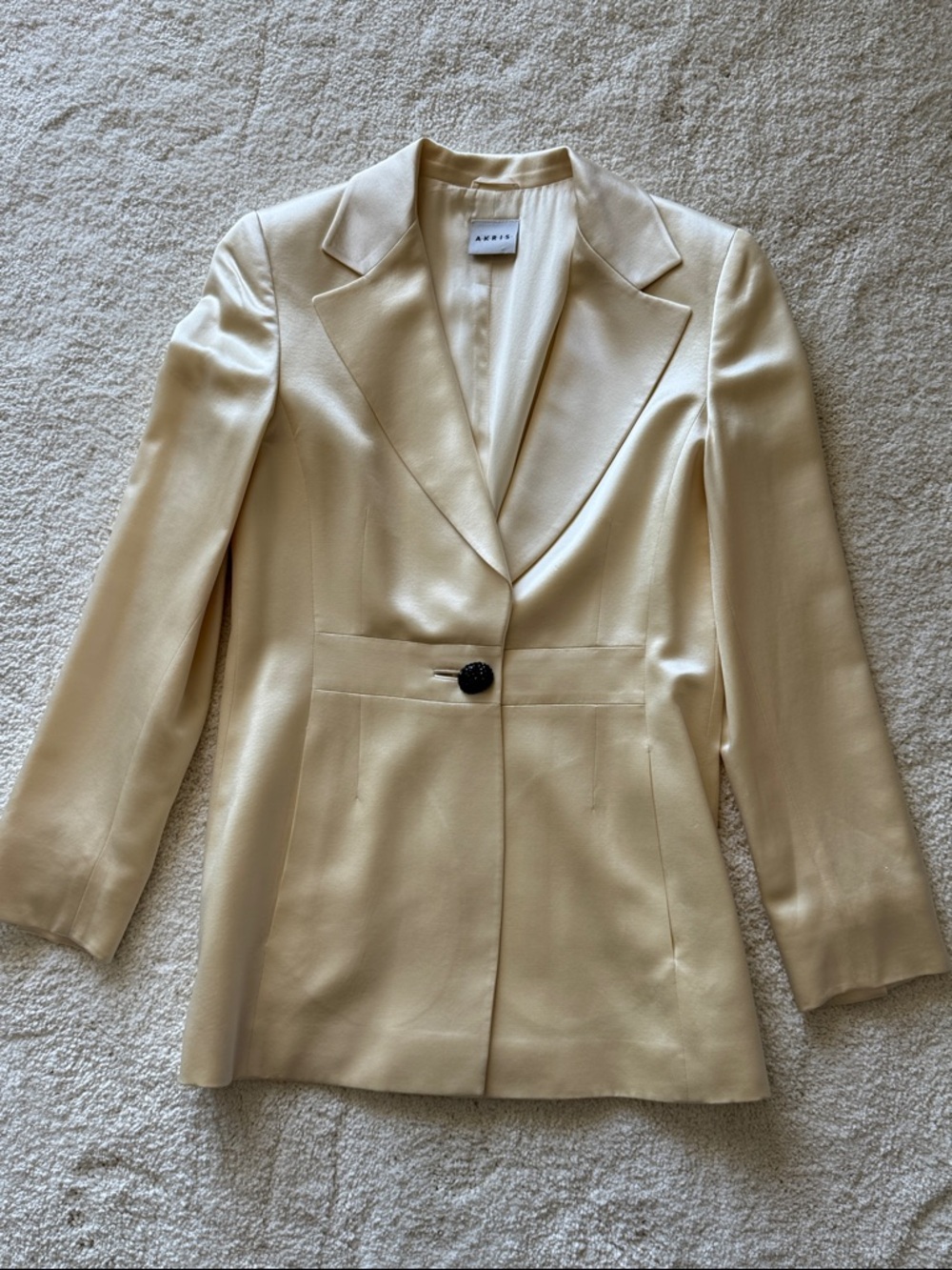 Akris Ivory Silk Single-Button Tailored Blazer